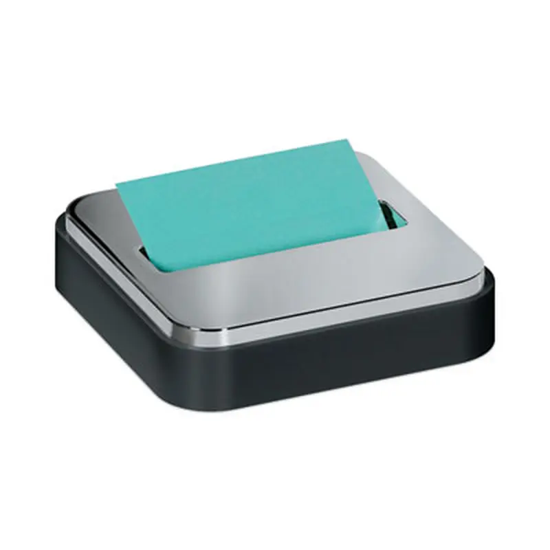 Steel Top Dispenser, For 3 x 3 Pads, Black/Steel - Sticky Note Dispensers | Post-it Pop-up Notes Super Sticky
