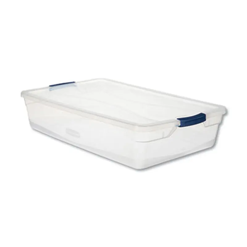 Clever Store Basic Latch-Lid Container, 10.25 gal, 17.75" x 29" x 6.13", Clear - General Purpose Storage Bins | Rubbermaid