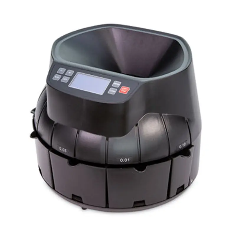 Coin Counter for Pennies, Nickels, Dimes, Quarters, Half Dollars and Dollars, 14.2" x 13.4" x 11", Black - Cash/Coin Counters | CONTROLTEK
