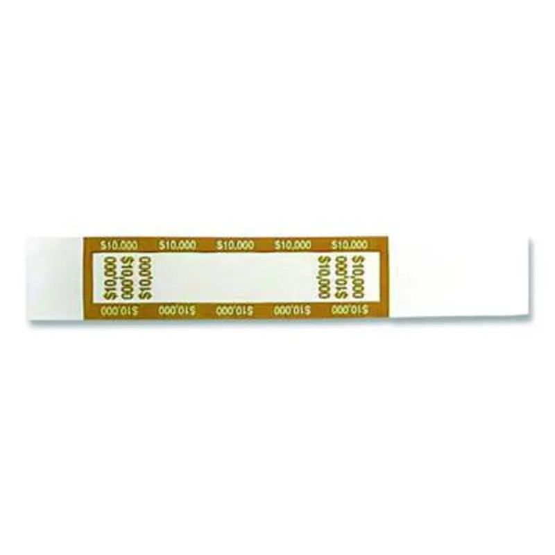 Currency Straps, $10,000, Self-Adhesive, 1,000/Pack - Cash/Coin Wrappers | CONTROLTEK