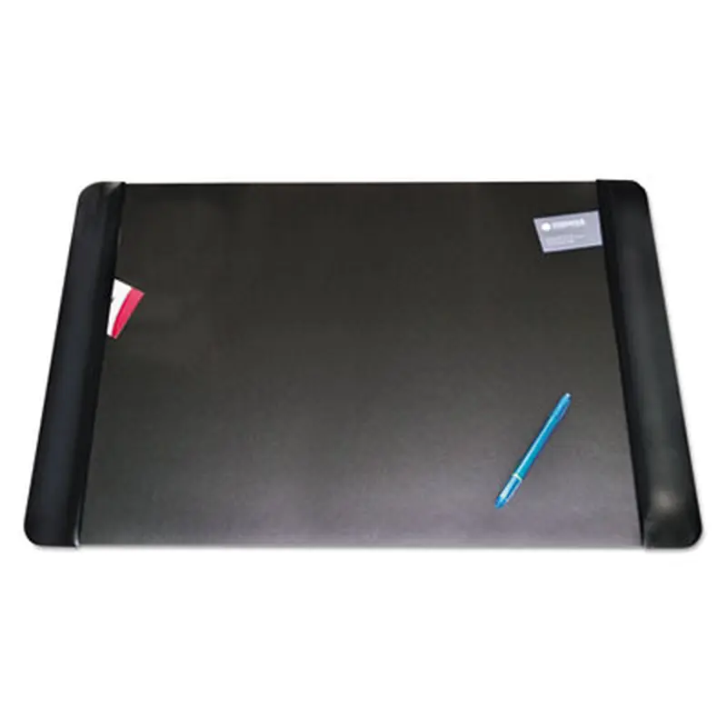 Executive Desk Pad with Antimicrobial Protection, Leather-Like Side Panels, 36 x 20, Black - Desk Pads | Artistic