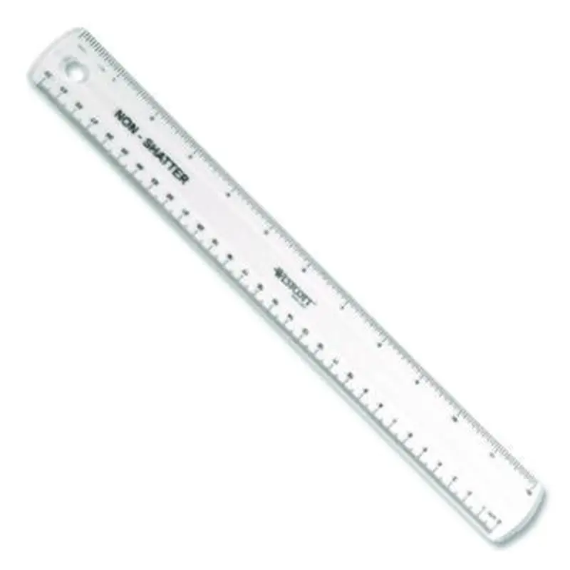 Non-Shatter Flexible Ruler, Standard/Metric, 12" Long, Plastic, Clear - Rulers | Westcott