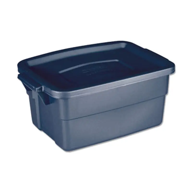 Roughneck Storage Box, 3 gal, 10.63" x 15.69" x 7", Dark Indigo Metallic - General Purpose Storage Bins | Rubbermaid
