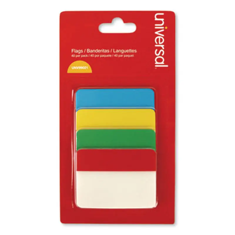 Self Stick Index Tab, 2", Assorted Colors, 40/Pack - Page Flags | Universal