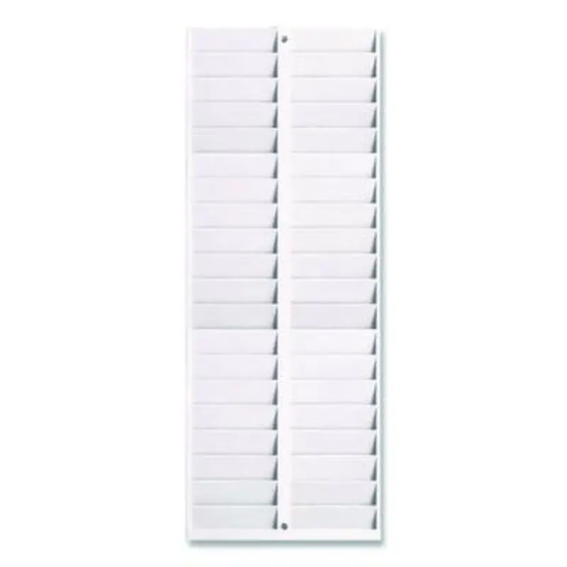 Time Card Rack, 40 Pockets, Plastic, Light Gray - Time Card Racks | Pyramid Technologies