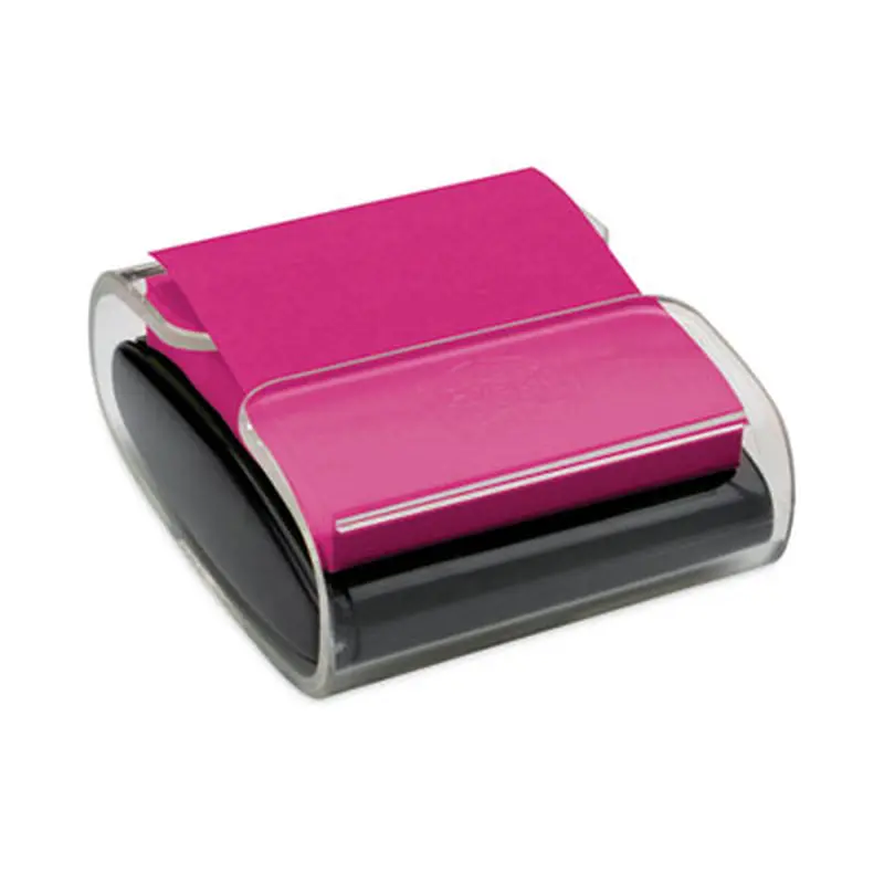 Wrap Dispenser, For 3 x 3 Pads, Black/Clear, Includes 45-Sheet Color Varies Pop-up Super Sticky Pad - Sticky Note Dispensers | Post-it Pop-up Notes Super Sticky