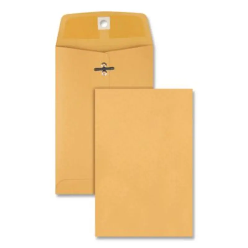 Clasp Envelope, 28 lb Bond Weight Kraft, #35, Square Flap, Clasp/Gummed Closure, 5 x 7.5, Brown Kraft, 100/Box - Storage Envelopes | Quality Park