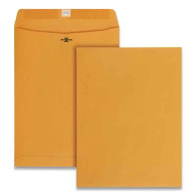 Clasp Envelope, 28 lb Bond Weight Kraft, #90, Square Flap, Clasp/Gummed Closure, 9 x 12, Brown Kraft, 250/Carton - Storage Envelopes | Quality Park