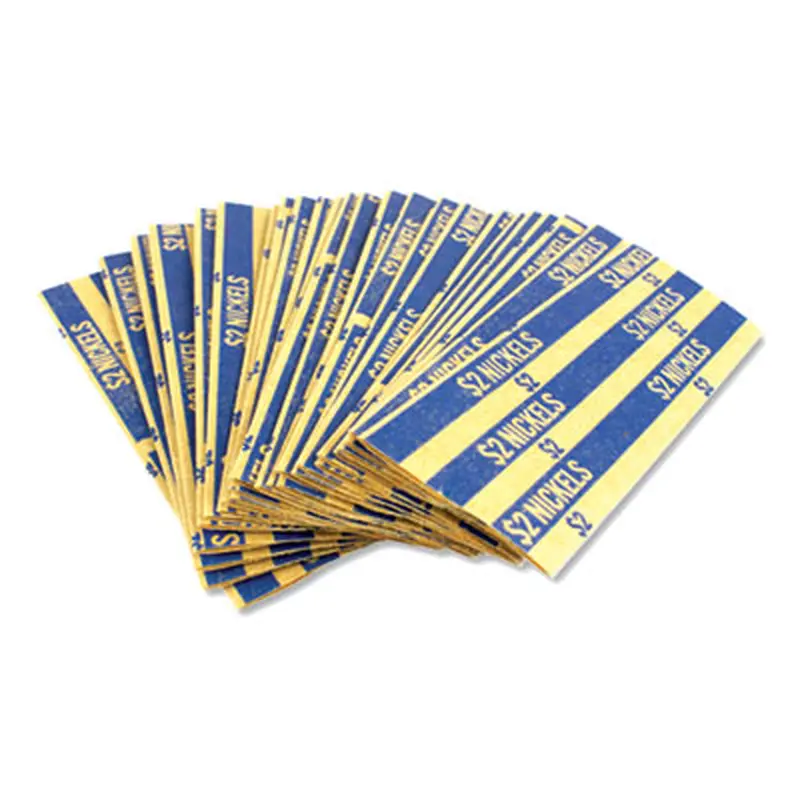 Flat Tubular Coin Wrap, Nickels, $2.00, Blue, 1,000/Box - Cash/Coin Wrappers | CONTROLTEK