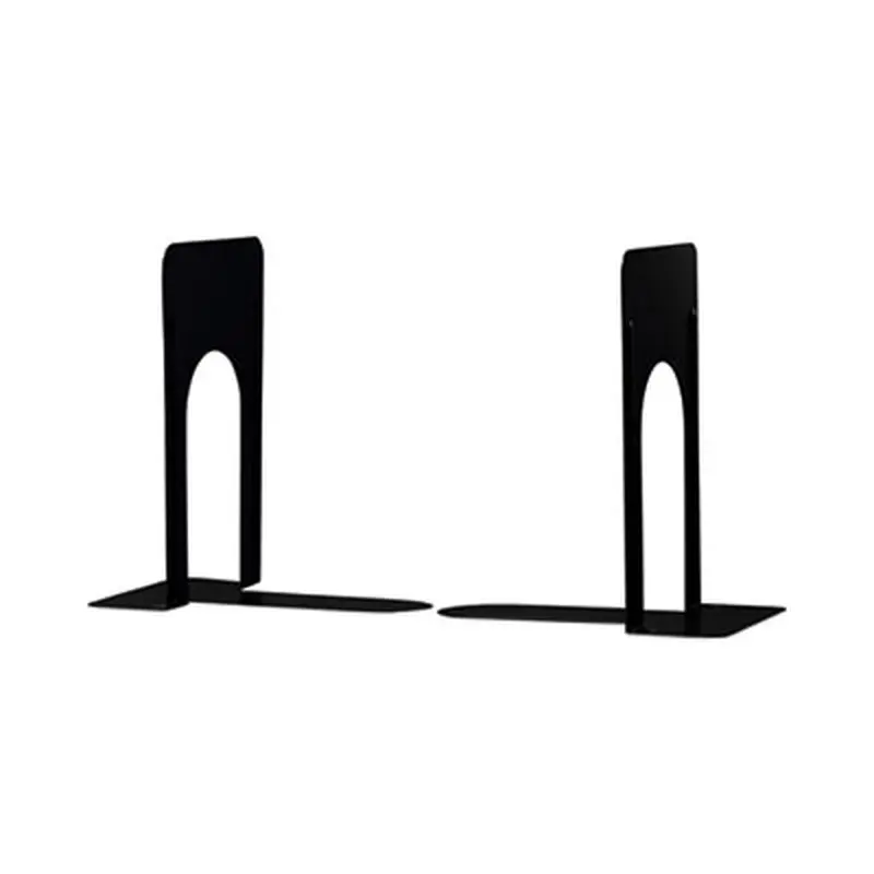 Jumbo Economy Bookends, Standard, 5.88 x 8.25 x 9, Heavy Gauge Steel, Black, Pair - Book Ends | Universal
