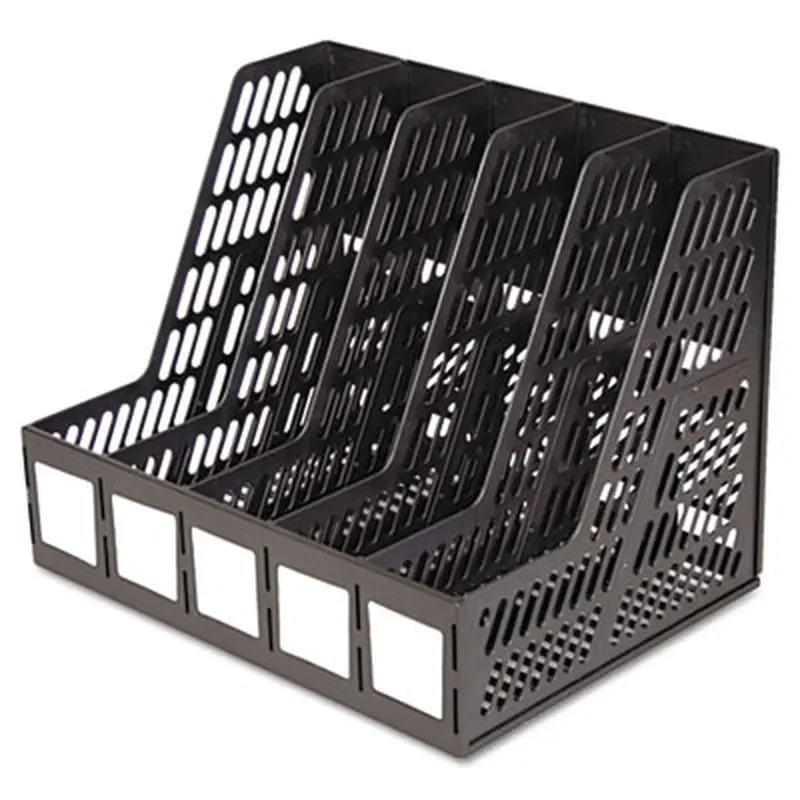 Literature File, Five Slots, 13.25 x 10 x 10.25, Black - Book & Magazine Files | Advantus