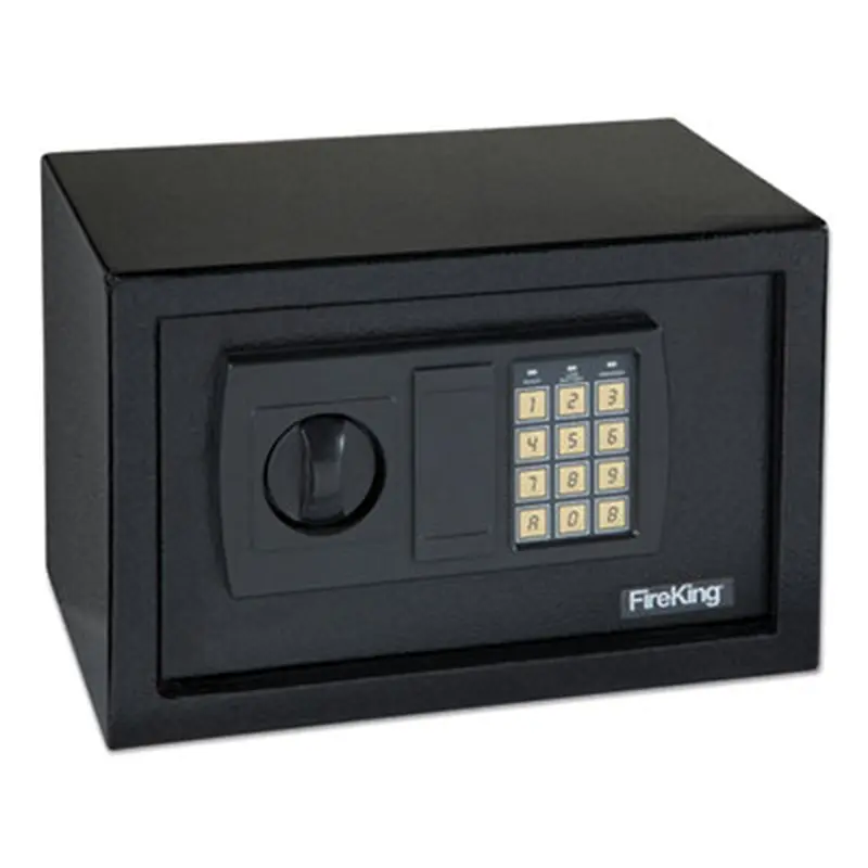 Small Personal Safe, 0.3 cu ft, 12.19w x 7.56d x 7.88h, Black - Safes | FireKing
