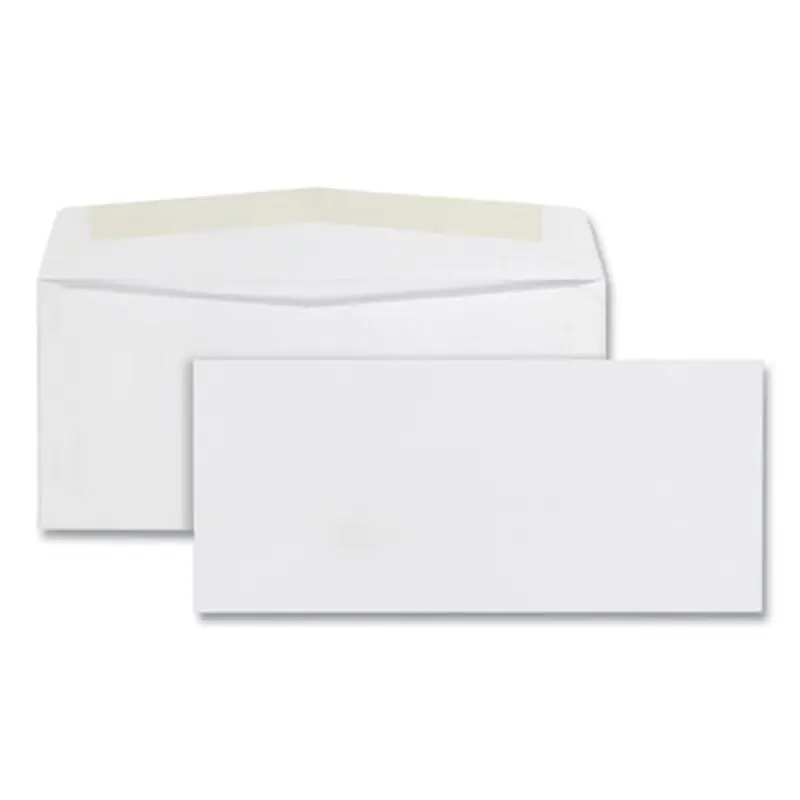 Business Envelope, #10, Commercial Flap, Side Seam, Gummed Closure, 24 lb Bond Weight Paper, 4.13 x 9.5, White, 500/Box - Business Envelopes | Quality Park