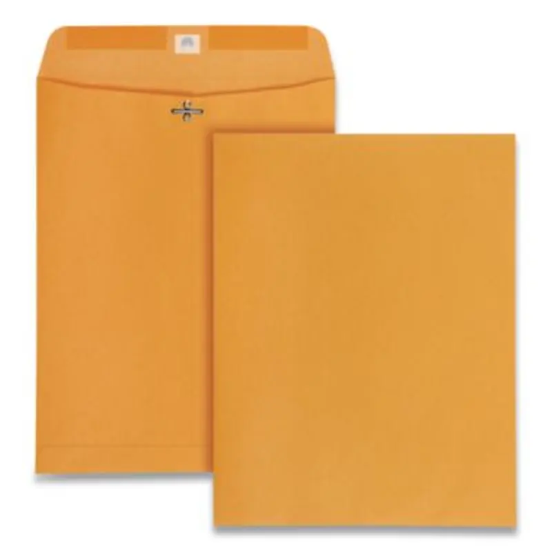 Clasp Envelope, 28 lb Bond Weight Kraft, #97, Square Flap, Clasp/Gummed Closure, 10 x 13, Brown Kraft, 250/Carton - Storage Envelopes | Quality Park