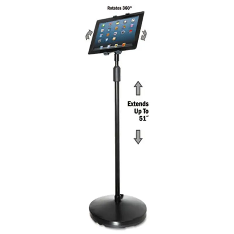 Floor Stand for iPad and Other Tablets, Black - Mobile Device & Laptop Stands | Kantek