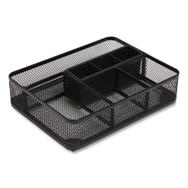 Mesh Drawer Organizer, Seven Compartment, 9.76 x 7.48 x 2.68, Black - Drawer Organizers | TRU RED