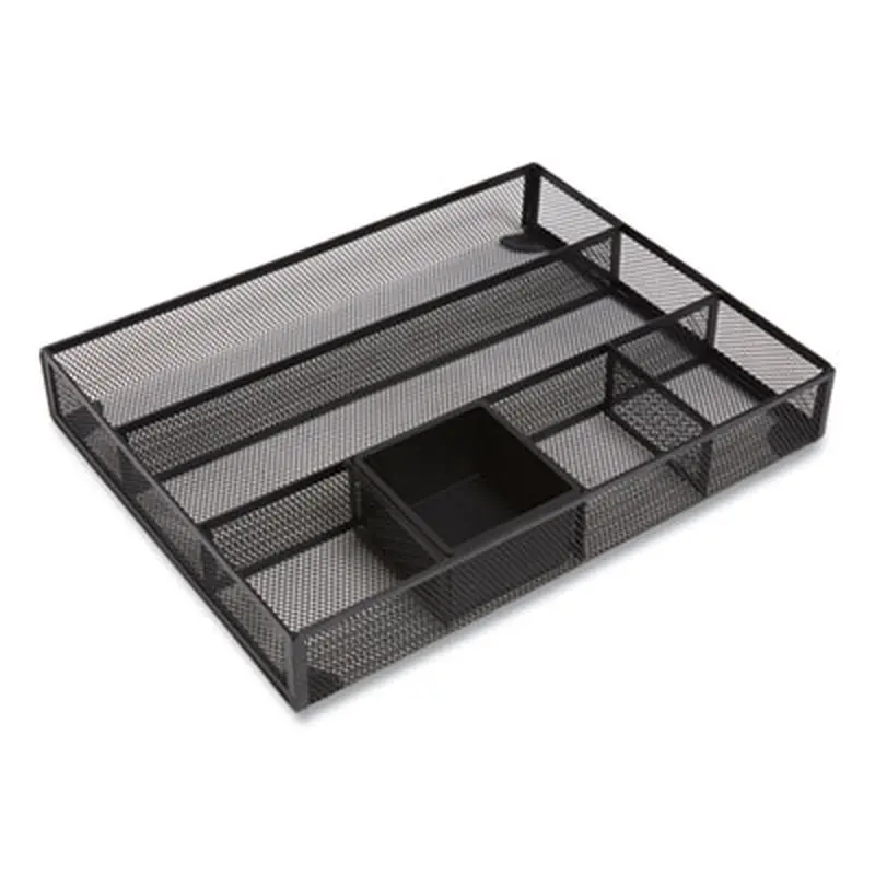 Mesh Drawer Organizer, Six Compartment, 15.43 x 12.2 x 2.68, Black - Drawer Organizers | TRU RED