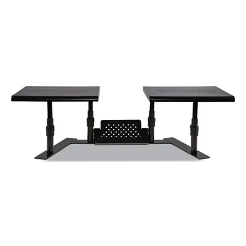 Metal Art ErgoTwin Dual Monitor Stand, 25.6 to 33.1 x 12.6 x 6.2 to 8.6, Black, Supports 20 lb/Shelf - Monitor Stands | Allsop