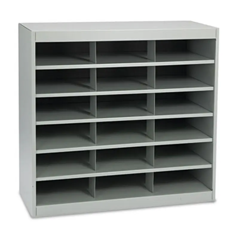 Steel Project Center Organizer, 18 Pockets, 37.5 x 15.75 x 36.5, Gray - Literature Sorters | Safco