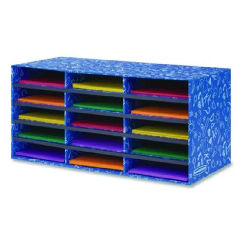 Classroom Collection Literature Sorter, 15 Sections, 28.5 x 12.37, Blue - Literature Sorters | Bankers Box
