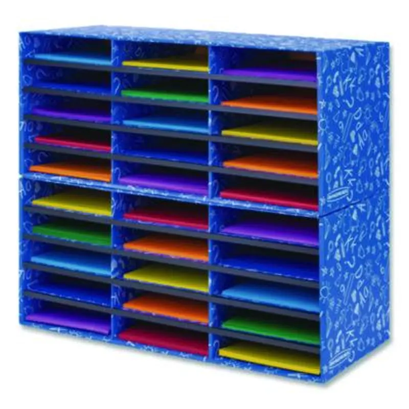Classroom Collection Literature Sorter, 30 Sections, 28.5 x 12.37, Blue, 2/Carton - Literature Sorters | Bankers Box