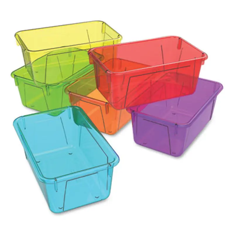 Cubby Bins, 12.2" x 7.8" x 5.1", Assorted Candy Colors, 5/Carton - Boxes & Bins | Storex