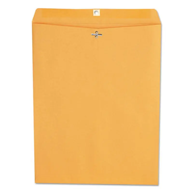 Kraft Clasp Envelope, #110, Square Flap, Clasp/Gummed Closure, 12 x 15.5, Brown Kraft, 100/Box - Storage Envelopes | Universal