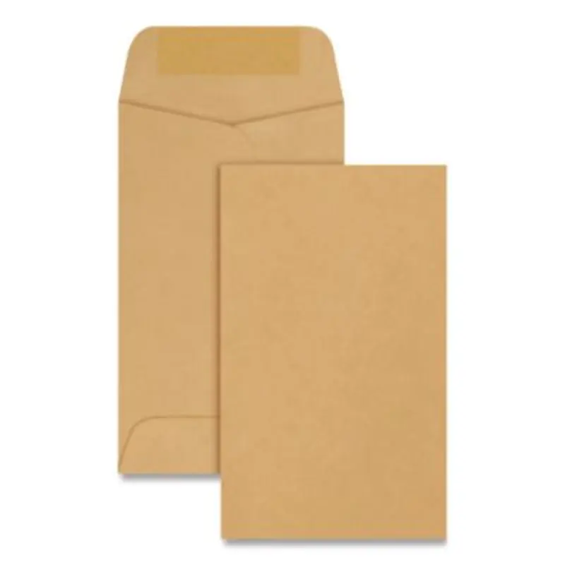 Kraft Coin and Small Parts Envelope, #3, Round Flap, Gummed Closure, 2.5 x 4.25, Brown Kraft, 500/Box - Coin & Key Envelopes | Quality Park