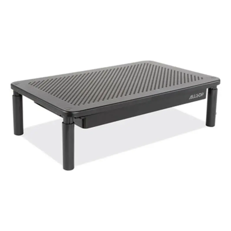 Metal Art Tri Level Stand, For 27" Monitors, 14.5" x 9.25" x 4.13" to 5.75", Black, Supports 30 lb - Monitor Stands | Allsop