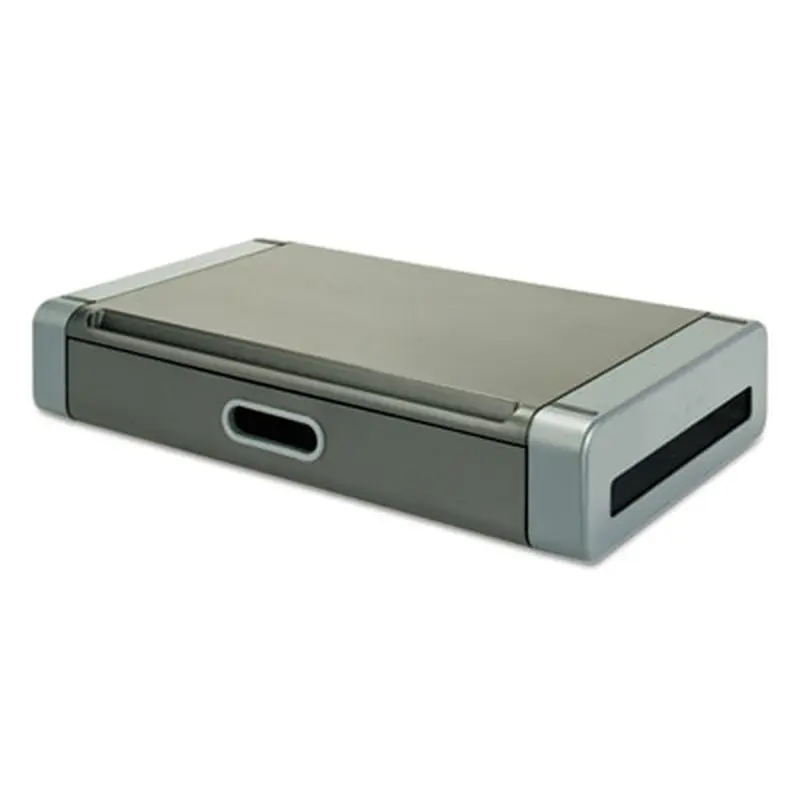 Monitor Riser, 19" x 11" x 4", Black/Gray, Supports 20 lbs - Monitor Stands | Kantek