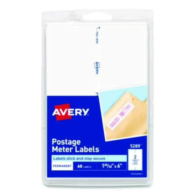 Postage Meter Labels for Personal Post Office, 1.78 x 6, White, 2/Sheet, 30 Sheets/Pack, (5289) - Shipping & Mailing Labels | Avery