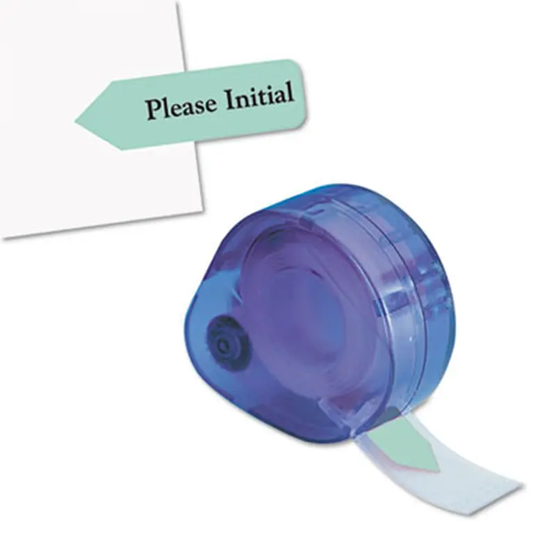 Arrow Message Page Flags in Dispenser, "Please Initial", Mint, 120/Dispenser - Page Flags | Redi-Tag