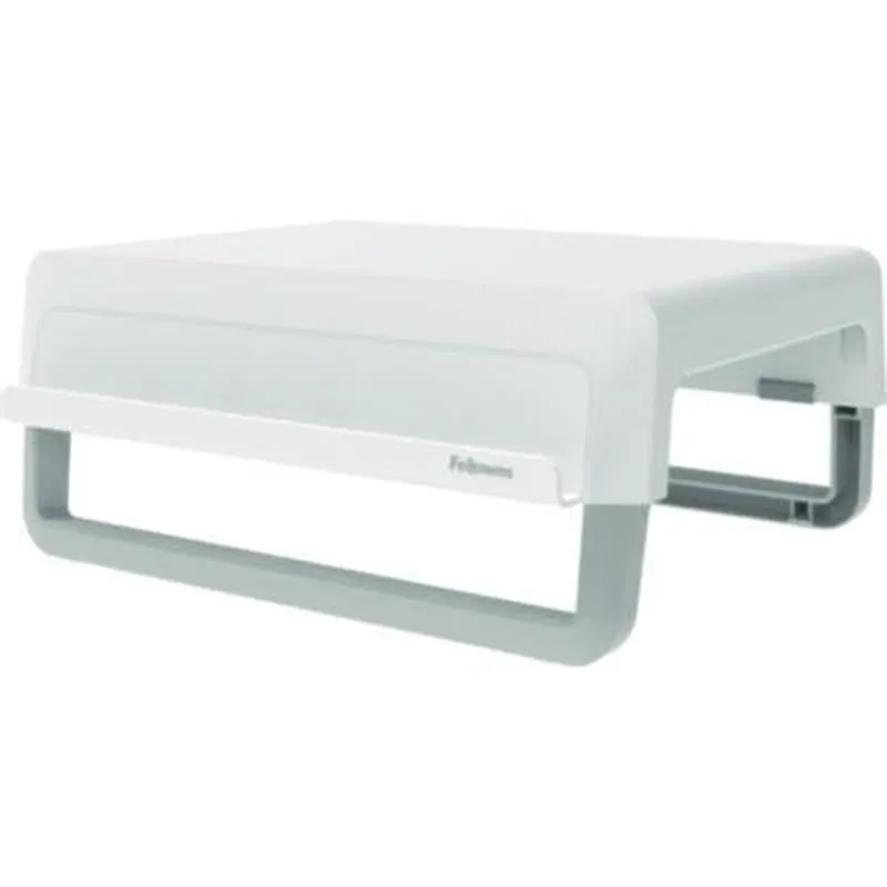 Breyta Monitor Stand, 13.94" x 11.97" x 3.25" to 6", White, Supports 33 lbs - Monitor Stands | Fellowes
