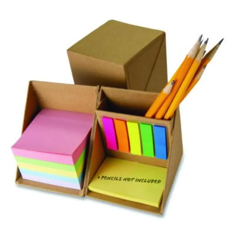 Desk Supply Organizer, 3 Compartments, 3.5 x 3.5 x 3.5, Brown, Paper - Desktop Supplies Organizers | Officemate