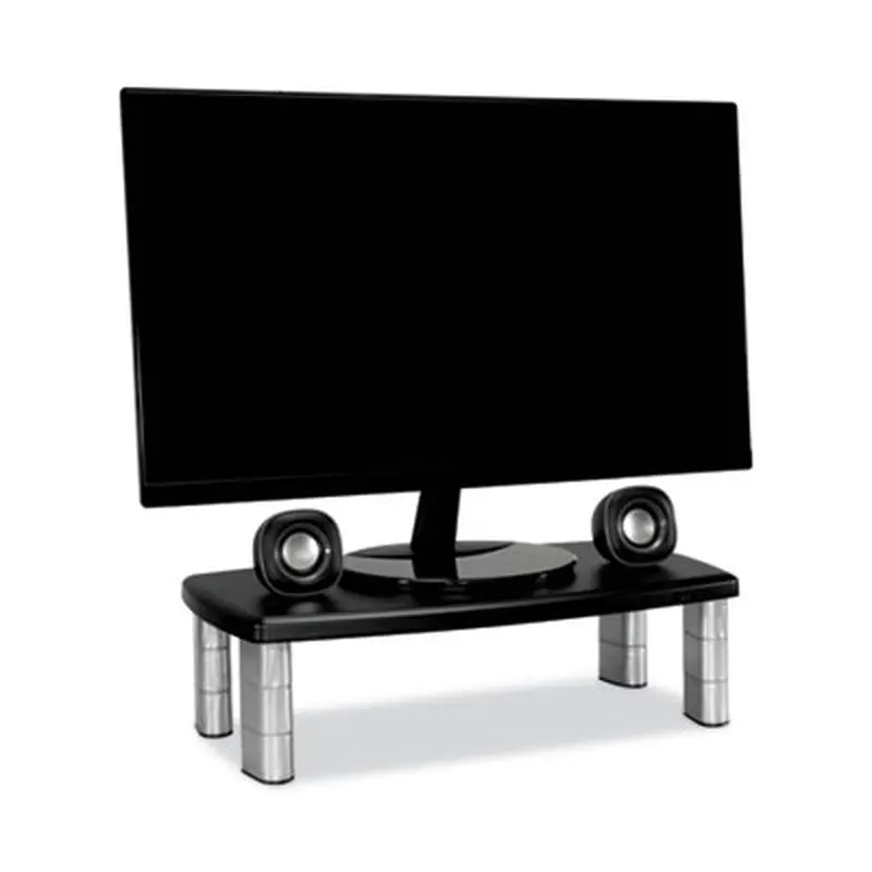 Extra-Wide Adjustable Monitor Stand, 20" x 12" x 1" to 5.78", Silver/Black, Supports 40 lbs - Monitor Stands | 3M
