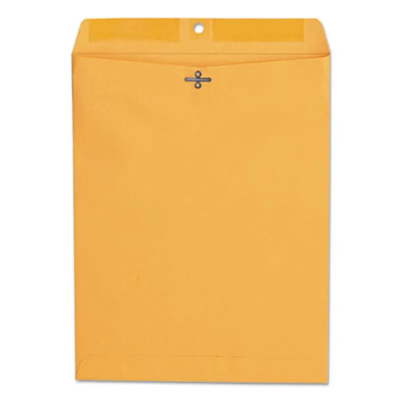 Kraft Clasp Envelope, 28 lb Bond Weight Kraft, #97, Square Flap, Clasp/Gummed Closure, 10 x 13, Brown Kraft, 100/Box - Storage Envelopes | Universal