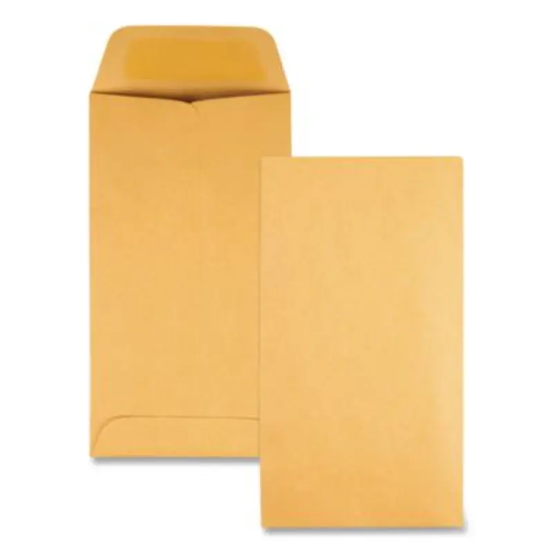 Kraft Coin and Small Parts Envelope, #7, Square Flap, Gummed Closure, 3.5 x 6.5, Brown Kraft, 500/Box - Coin & Key Envelopes | Quality Park