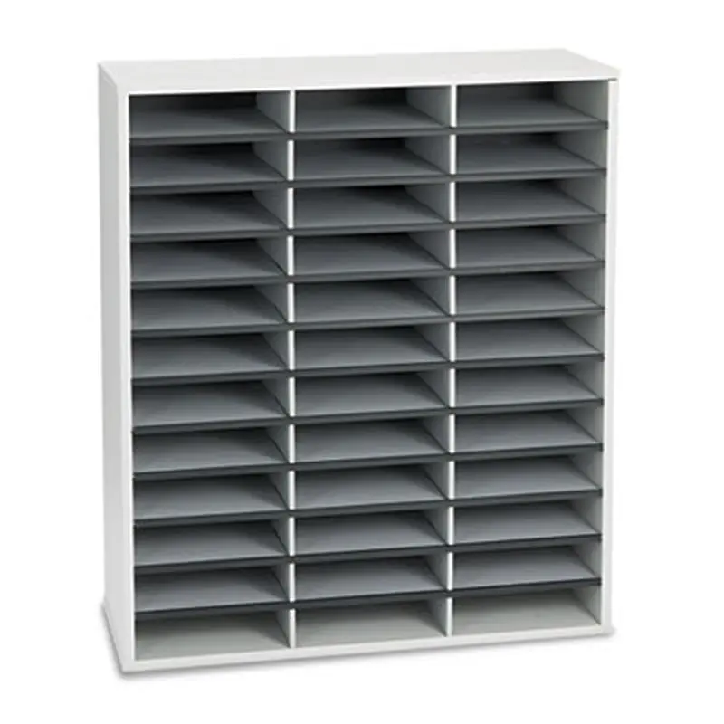 Literature Organizer, 36 Letter Compartments, 29 x 11.88 x 34.69, Dove Gray - Literature Sorters | Fellowes