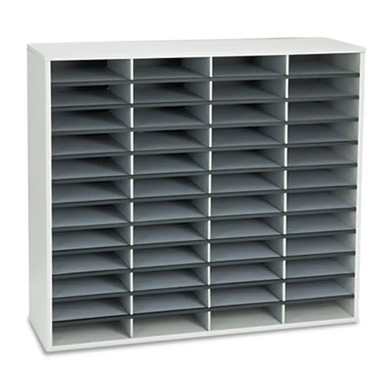 Literature Organizer, 48 Letter Compartments, 38.25 x 11.88 x 34.69, Dove Gray - Literature Sorters | Fellowes
