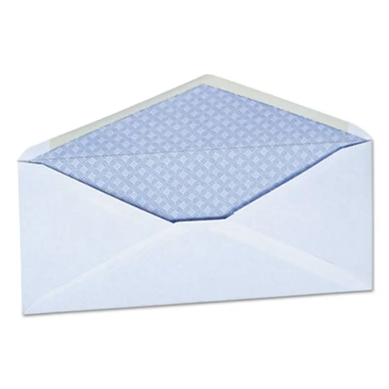 Open-Side Security Tint Business Envelope, #10, Monarch Flap, Gummed Closure, 4.13 x 9.5, White, 500/Box - Business Envelopes | Universal