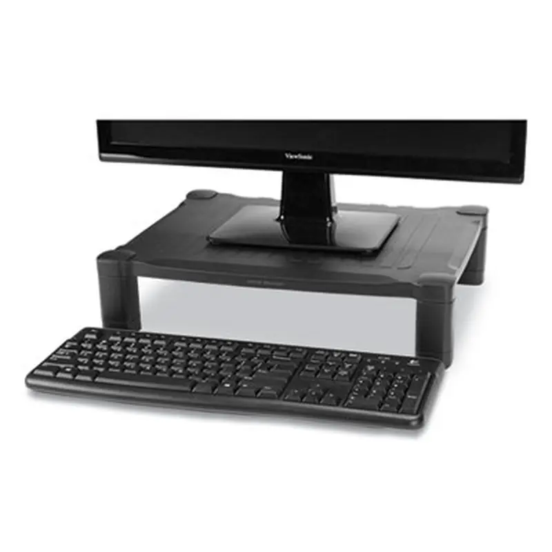 Adjustable Rectangular Monitor Stand, 17" x 13" x 3.75" to 5.75", Black, Supports 22 lbs - Monitor Stands | Mind Reader