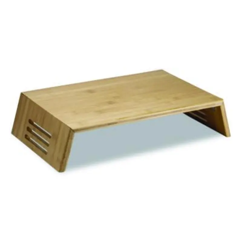 Bamboo Desktop Monitor Stand, For 16" Monitors, 17.56 x 12.44 x 2.64, Brown, Supports 20 lbs - Monitor Stands | Officemate