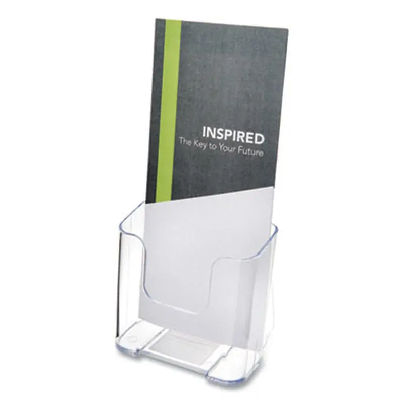 DocuHolder for Countertop/Wall-Mount, Leaflet Size, 4.37w x 3.25d x 3.87h, Clear - Literature Racks & Displays | deflecto