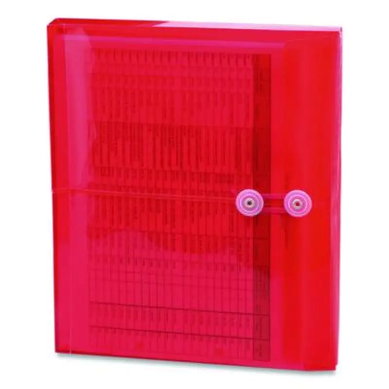 Poly String and Button Interoffice Envelopes, Open-Side (Horizontal), 9.75 x 11.63, Transparent Red, 5/Pack - Interoffice Envelopes | Smead