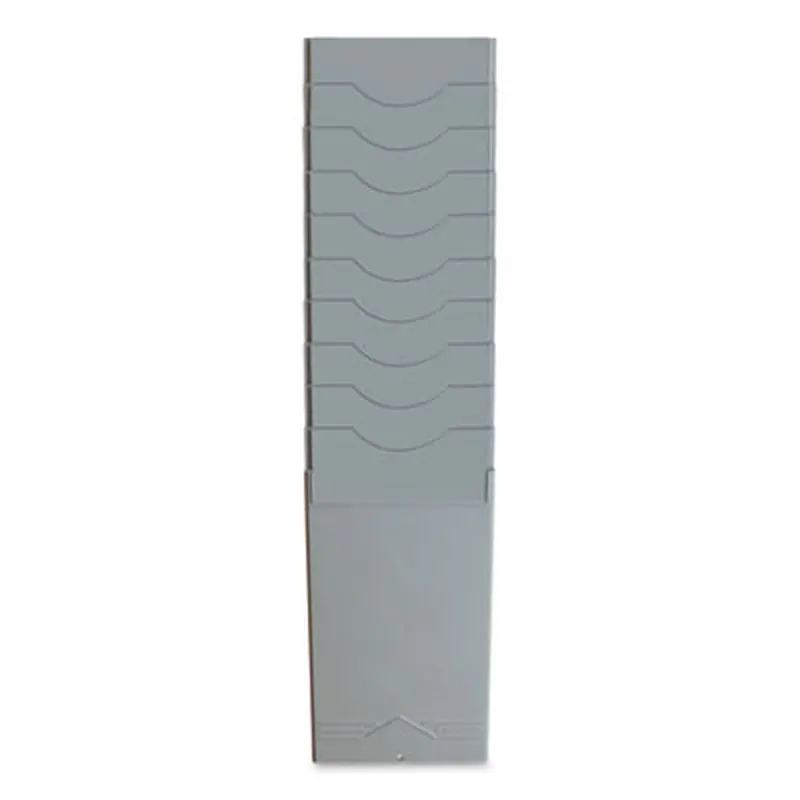Time Card Rack, 10 Pockets, Plastic, Light Gray - Time Card Racks | Pyramid Technologies
