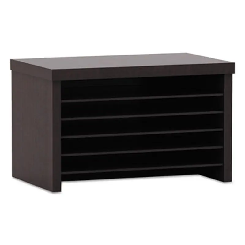Alera Valencia Series Under-Counter File Organizer, 6 Sections, 15.75" x 9.88" x 10.88", Espresso - Literature Sorters | Alera