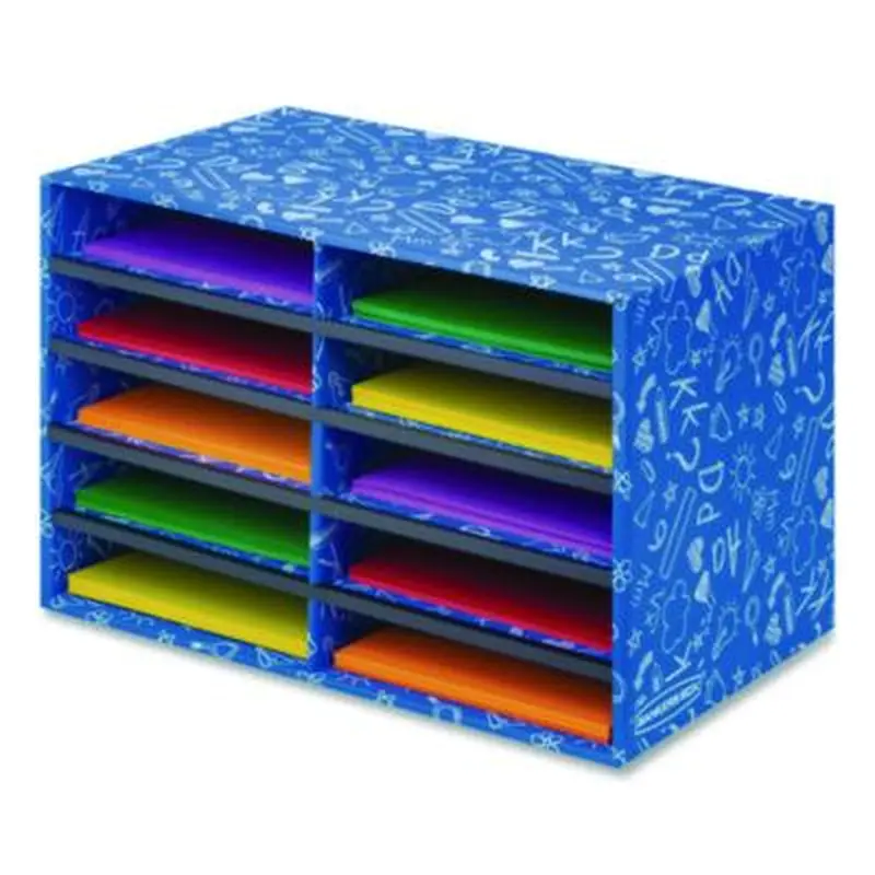 Classroom Collection Literature Sorter, 10 Sections, 19.5 x 12.27, Blue - Literature Sorters | Bankers Box