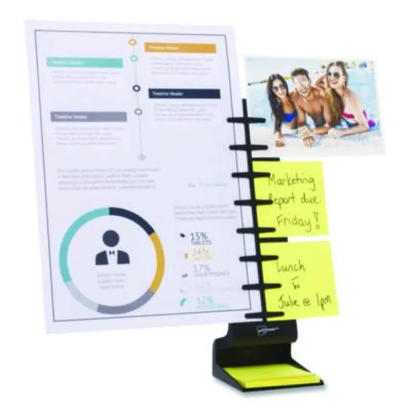 Desktop Pro Plastic Document Stand Bar, 2 Sheet Capacity, Plastic, Black - Copyholders | NoteTower