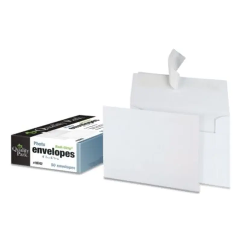 Greeting Card/Invitation Envelope, A-4, Square Flap, Redi-Strip Adhesive Closure, 4.5 x 6.25, White, 50/Box - A-Style Envelopes | Quality Park