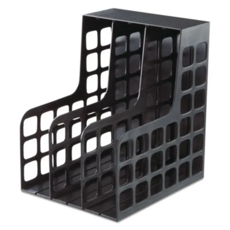 Plastic Magazine File, Two Snap-In Dividers, 9 x 10.63 x 12, Black - Book & Magazine Files | Pendaflex